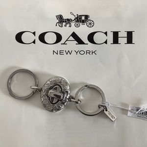 Coach turn lock keychain valet charm